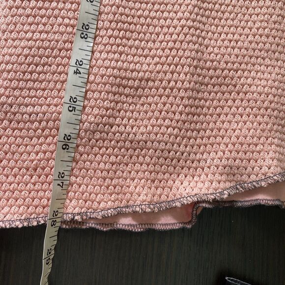 Soft Surroundings Top Women Medium Textured Waffle Layer V Neck Blouse Pink - Picture 9 of 9